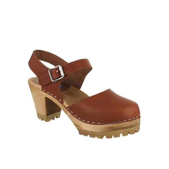 MIA Brown Leather Clogs - Picture 1 of 6